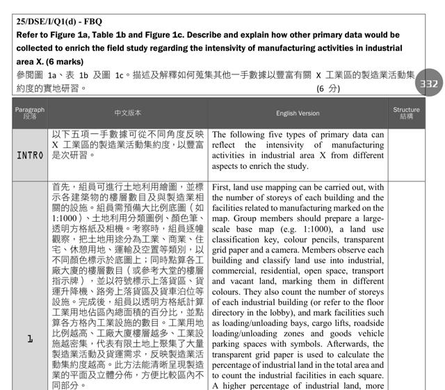 TITUS編寫的2025年文憑試考察為本題6分題Sample答案節錄